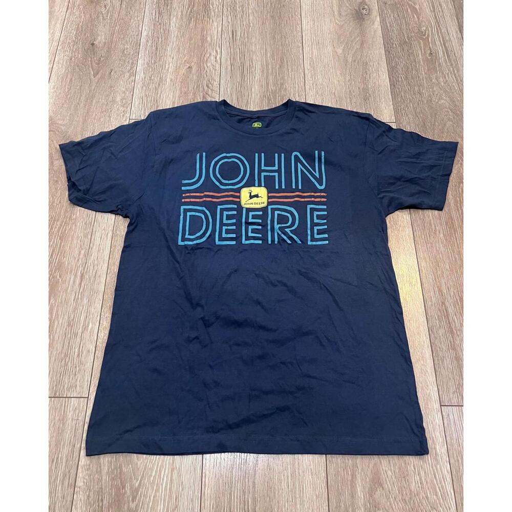 John Deere Men's Navy Blue Graphic T-Shirt Size Large